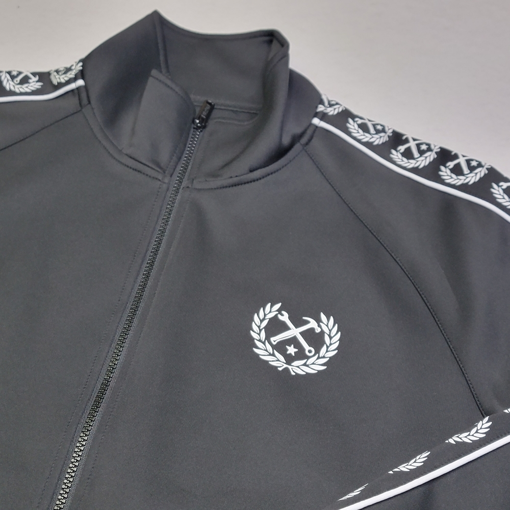 Dixxon Flannel Co, Track Suit Jacket Black/White Run DFC Sz Large 🔥